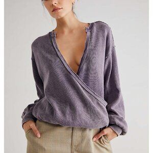 FREE PEOPLE Anyway Tee Sweatshirt Sweater Top / Fallen Fig NEW! XS